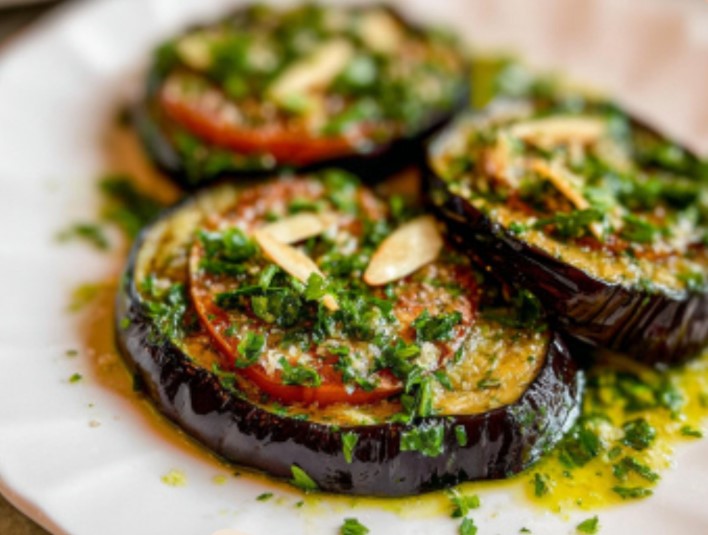 aubergine rôtie à l'ail