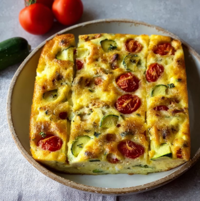 Clafoutis courgettes thon et tomates cerises