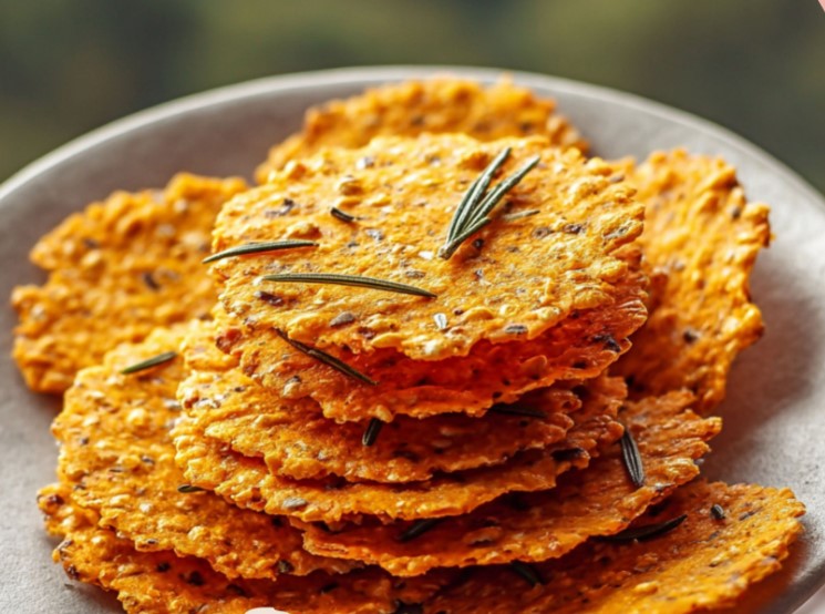 Crackers de patate douce, romarin et avoine