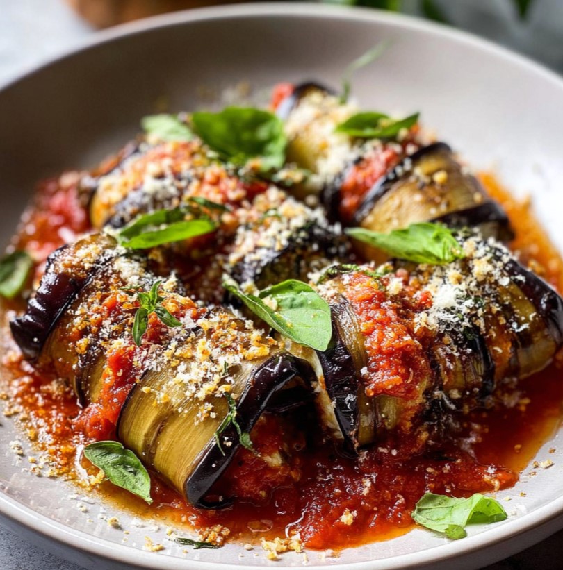 Involtini d'aubergines à la ricotta