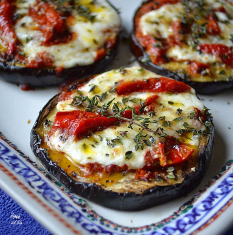 Aubergines au four façon mini pizzas
