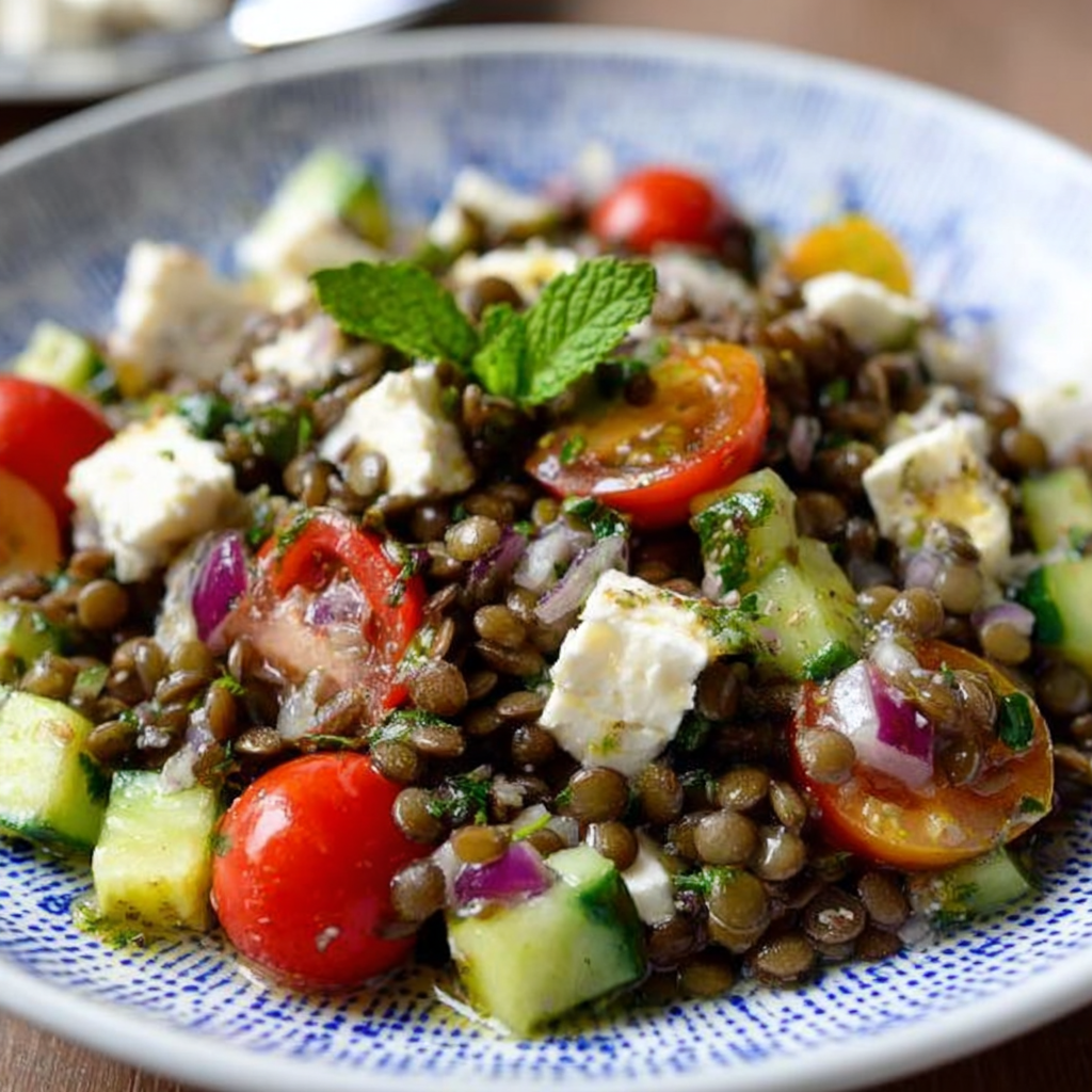 Salade de lentilles à la grecque