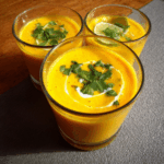 Soupe froide carotte, coco, citron vert